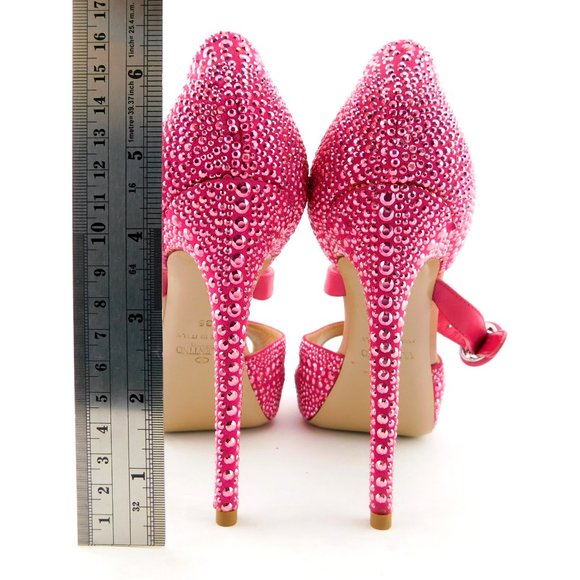 Unworn VALENTINO Pink Crystal Mary Jane Heel Pumps 36 - Picture 6 of 9